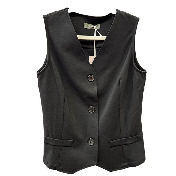 NWT Ponte Italian Button-Down Vest S, L - Picture 2 of 3